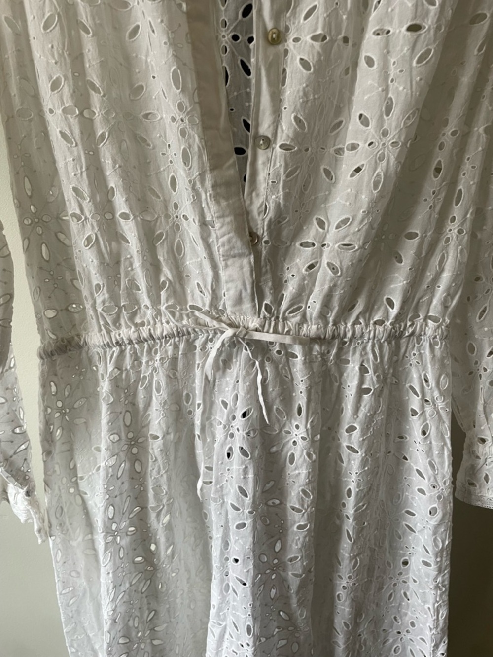 NEW Wilfred La Boheme Gaia Eyelet Dress Ruffled Boho Cottagecore Prairie Cotton - Picture 8 of 11